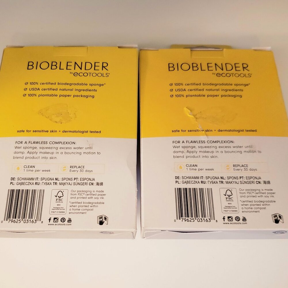 2 2-Packs Ecotools Hot Pink Bioblender Makeup Cosmetic Sponges New Biodegradable - Picture 2 of 7